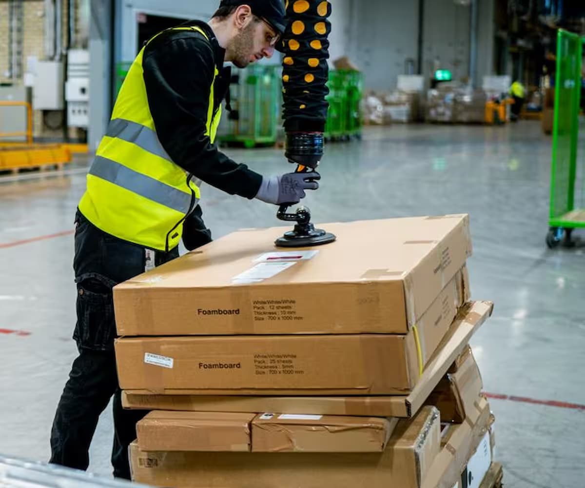 Paletizado ergonómico de sacos en planta